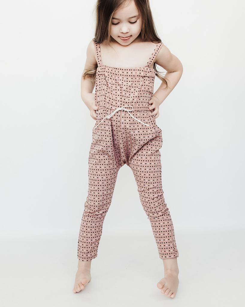 Jumpsuit in Rose Polkadot Chablis