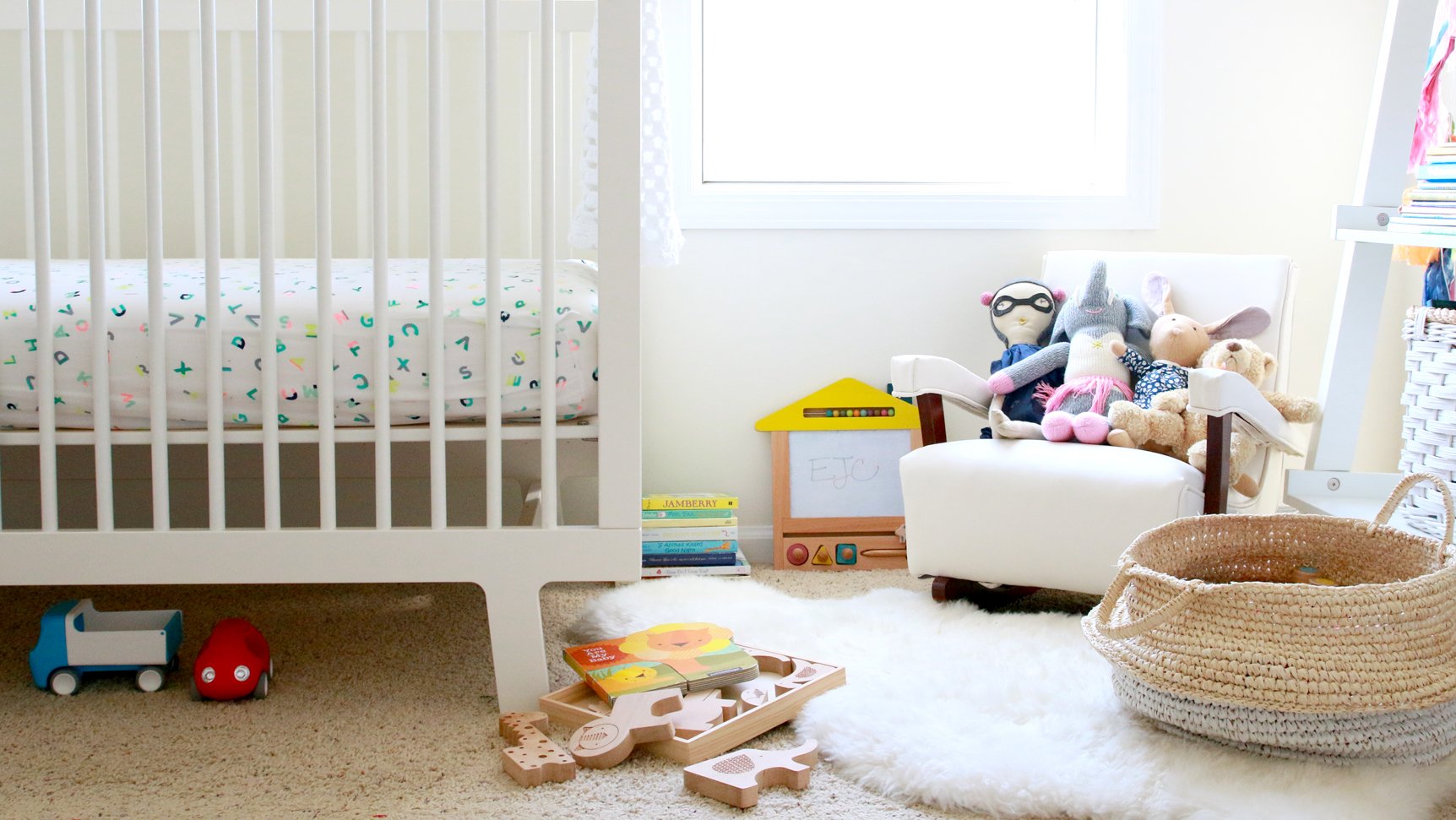 nursery with crib and toys