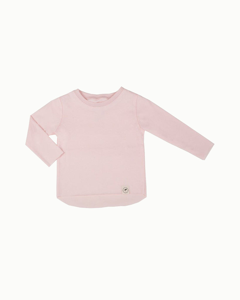 Raw Edge Long Tee in Ballet Pink