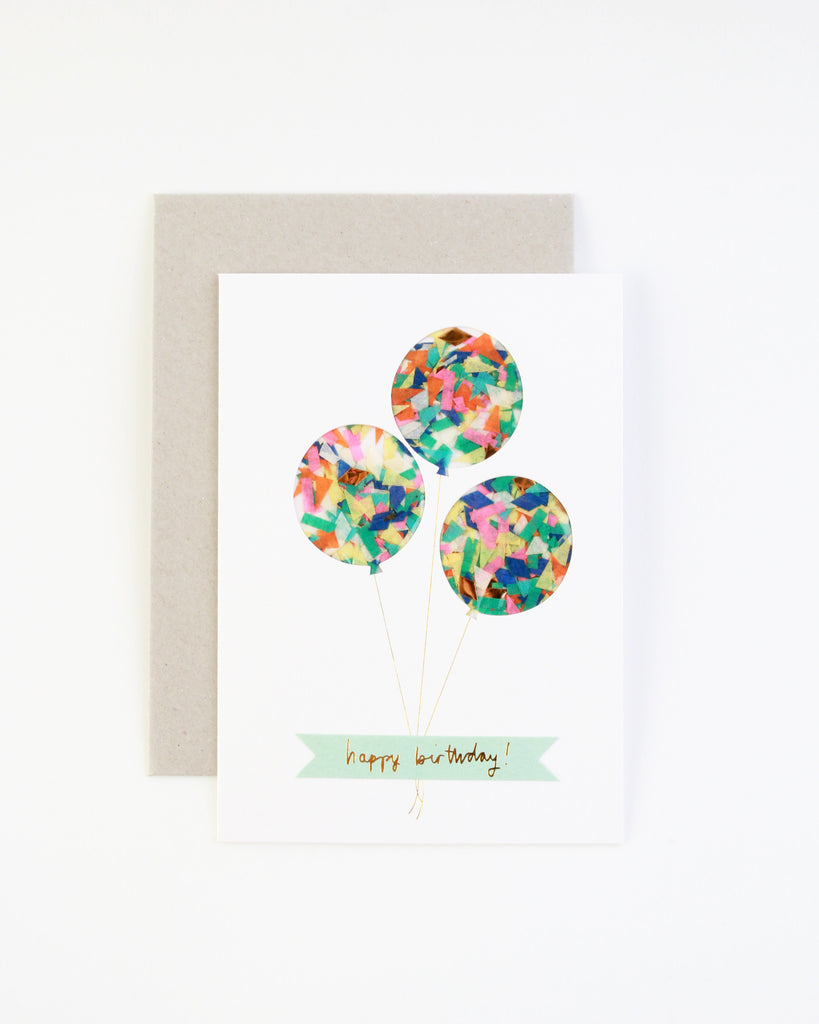 Confetti Balloons Shaker Birthday Card