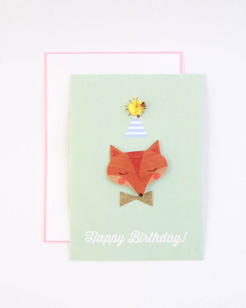 Fox Badge Birthday Card