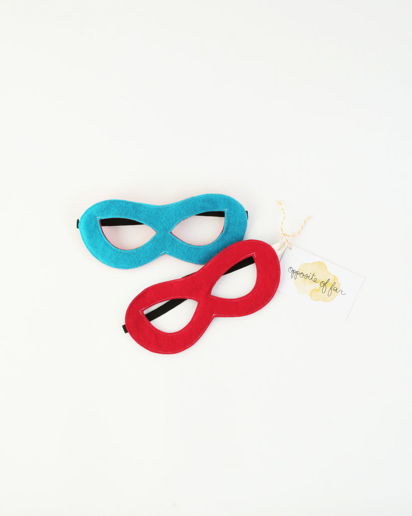 Felt Superhero Reversible Mask in Blue/Red