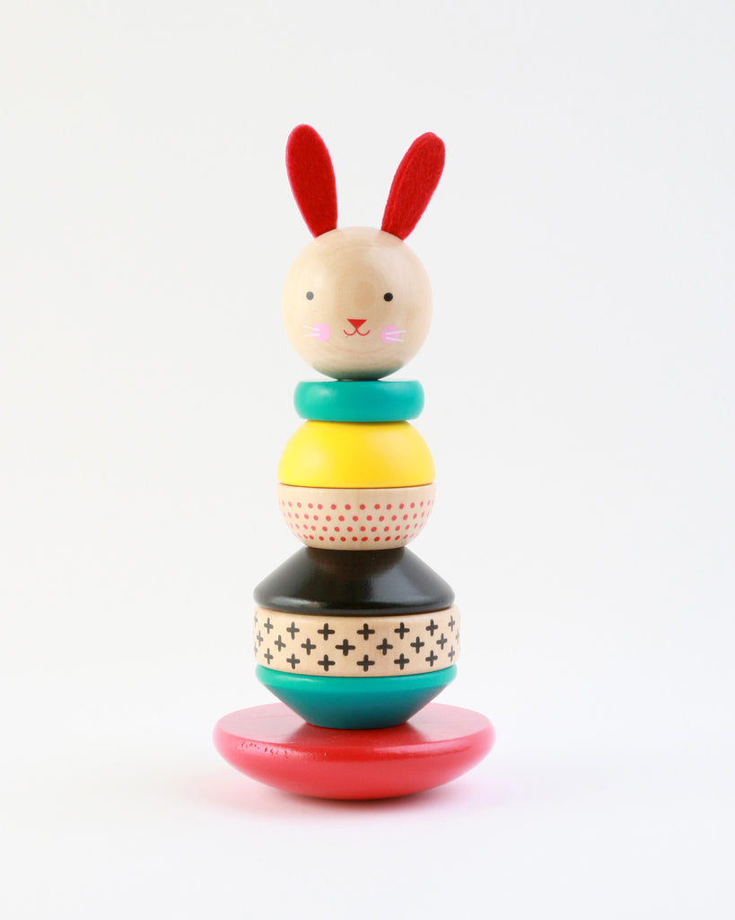 Modern Bunny Wood Stacking Toy