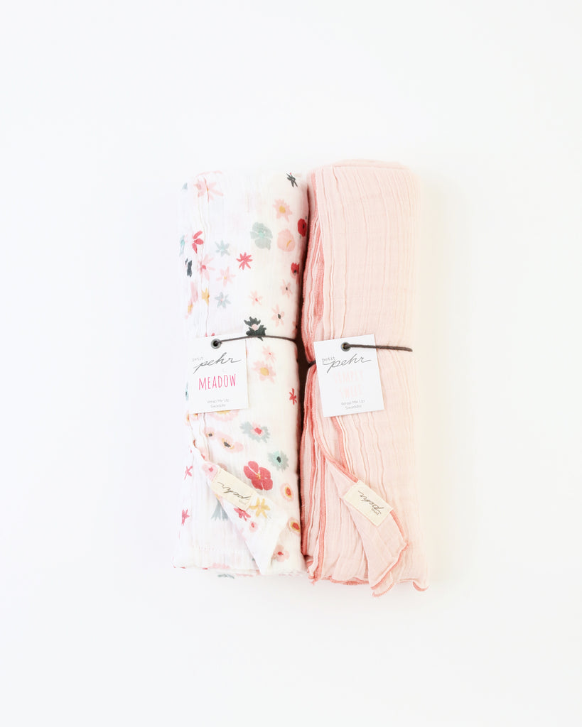 Meadow/Pink Swaddle Set