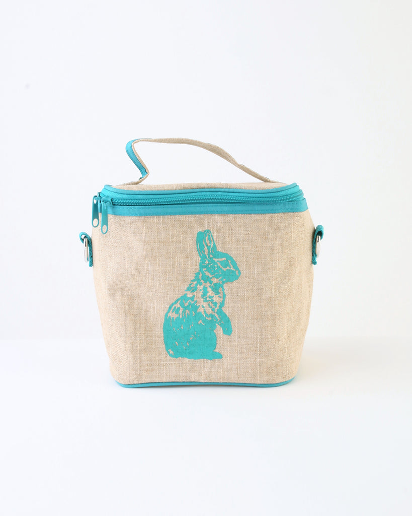 Small Cooler Bag — Aqua Bunny
