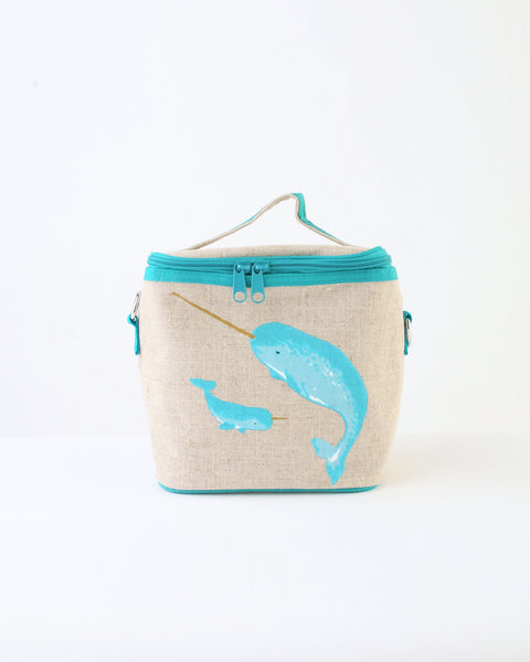 Small Cooler Bag — Teal Narwhal