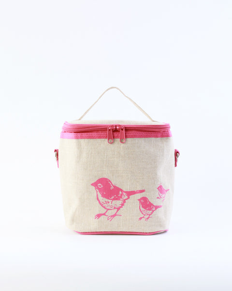 Small Cooler Bag - Pink Birds